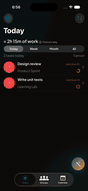 Dibs iPhone task and AI assistant interface in motion